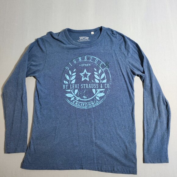 Signature by Levi Strauss crew neck sweater men's size M blue colour long sleeve - Picture 1 of 8